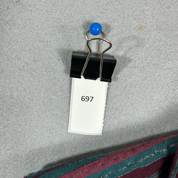 CJ Banks Womens Button Up Top Long Sleeve Stripes Maroon Green Plus Size 1X - Picture 11 of 11